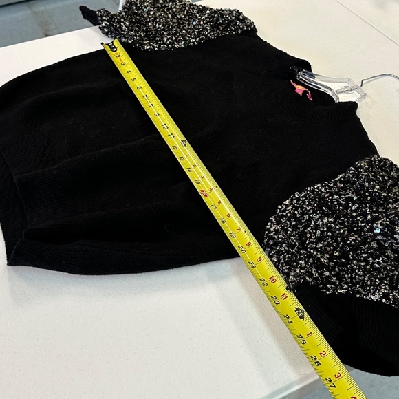 NWT THML Black Sweater 3/4 Sequined Sleeves Women's Size Large L - Picture 8 of 10